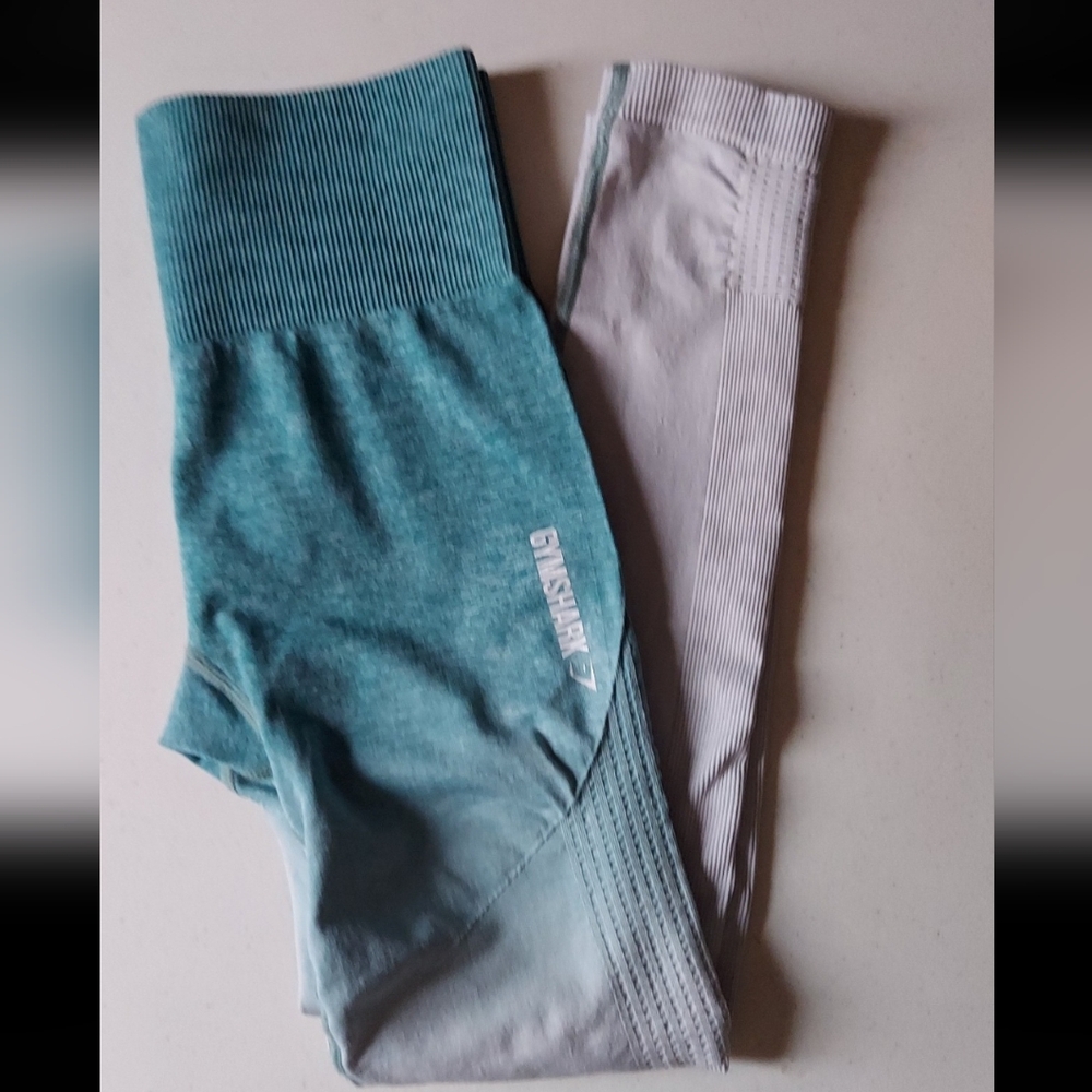 Gymshark Teal and Light Gray Leggings
